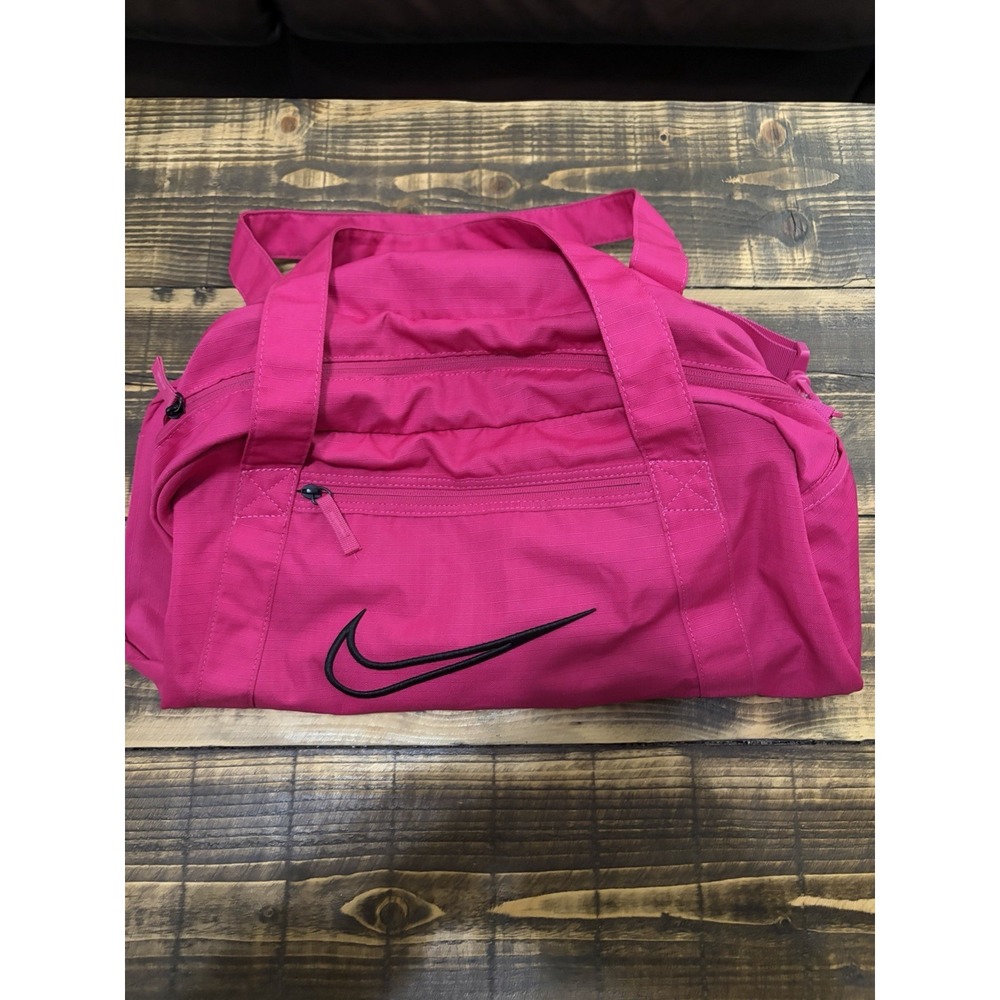 Nike Gym Club 2.0 Duffel Bag Fireberry Pink Black Gym Travel Weekender Tote - Picture 5 of 13